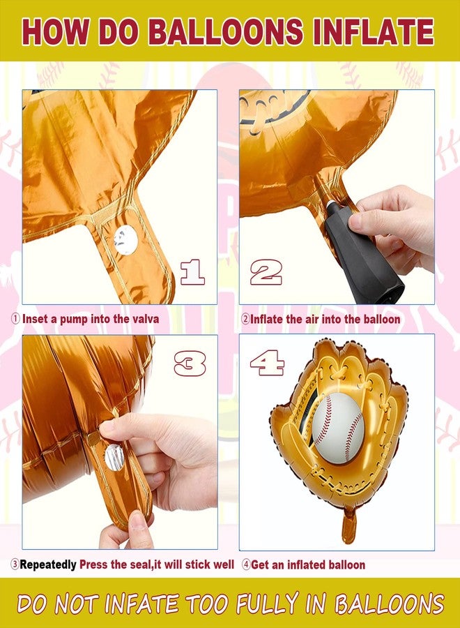 HEPAPATE Baseball Party Balloons,Baseball Foil Mylar Glove Jumbo Balloons for Baby Shower Party Decorations,Baseball Themed Sports Party Decor Supplies for Boys Girls Birthdays Party 9cs set - Image 4